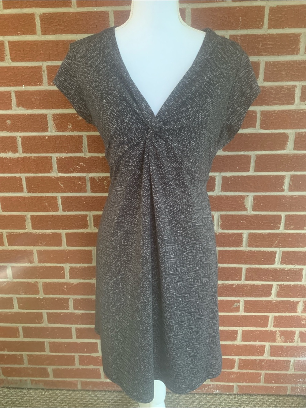 Soybu Charcoal  V-Neck Knot Dress